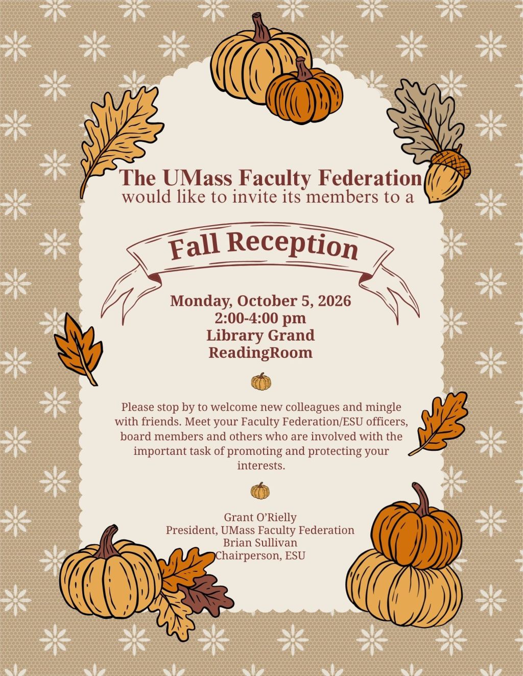 10/5 Save the Date – Fall&nbsp;Reception!